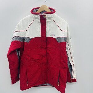 Five Seasons Womens Size 38 Longline Reflective Winter Snow Ski Jacket in Red